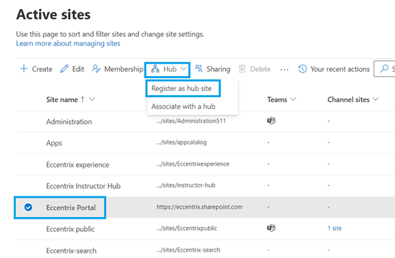 Hub Sites in SharePoint Online Image 2